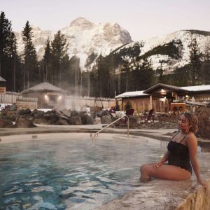 A lady at the Kananaskis Nordic Spa